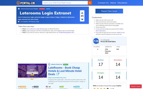 Laterooms Login Extranet - Portal-DB.live
