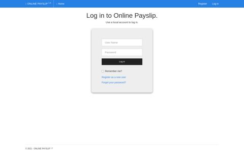 Log in to Online Payslip - Online Payslip