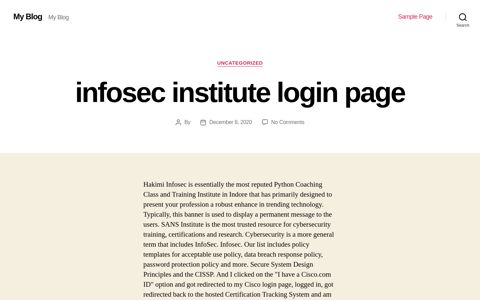 infosec institute login page - My Blog