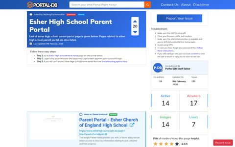 Esher High School Parent Portal