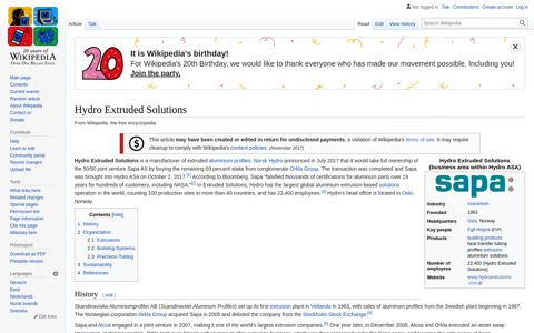 Hydro Extruded Solutions - Wikipedia