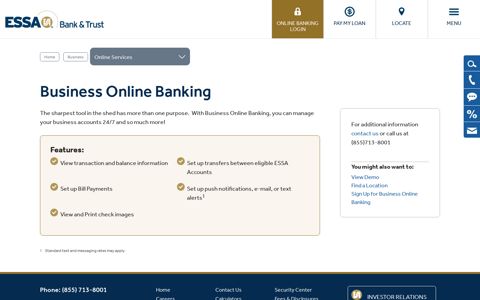 Business Online Banking | ESSA Bank & Trust