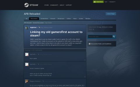 Linking my old gamersfirst account to steam? :: APB Reloaded ...