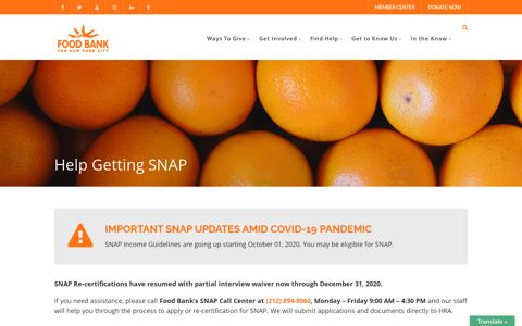 Help Getting SNAP - Food Bank For New York City