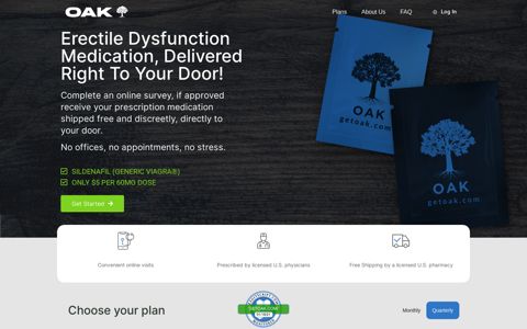 Get Oak – Men's Erectile Dysfunction Medication Subscription