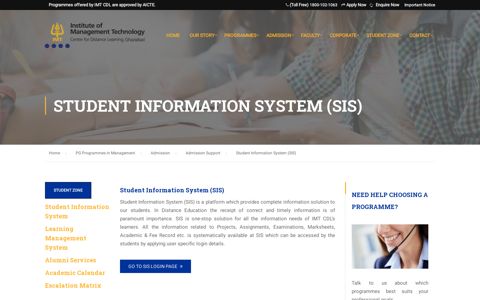 Student Information System (SIS) - IMT-Best Distance ...