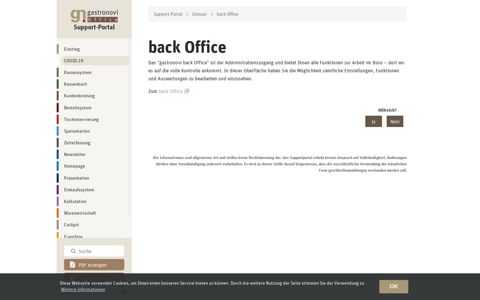 back Office | Support-Portal - gastronovi