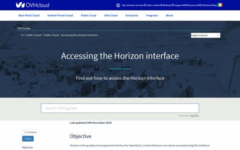 Accessing the Horizon interface | OVH Guides