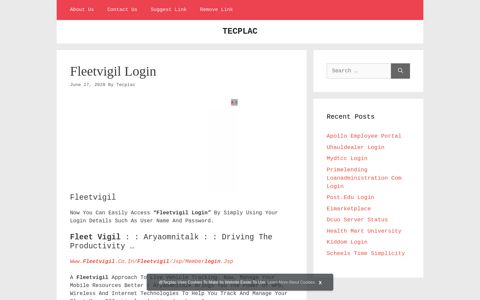 Fleetvigil Login | TECPLAC - login portals | tecplac