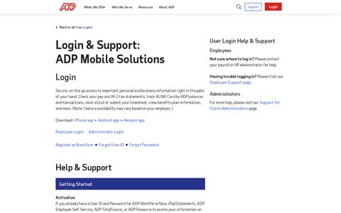 Login & Support | ADP Mobile | Mobile Login for Pay Stubs ...