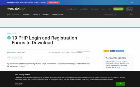 19 PHP Login and Registration Forms to Download - Code Tuts