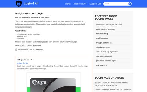 insightcards com login - Official Login Page [100% Verified]