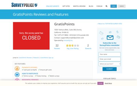 GratisPoints Ranking and Reviews – SurveyPolice