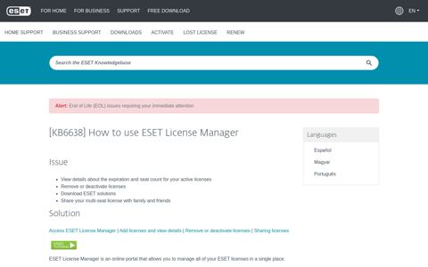 [KB6638] How to use ESET License Manager