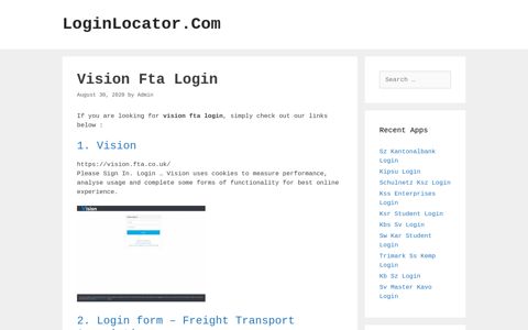 Vision Fta Login - LoginLocator.Com
