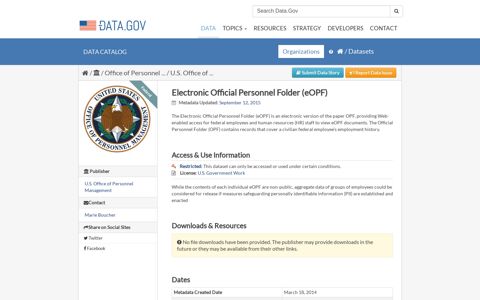 Electronic Official Personnel Folder (eOPF) - Data.gov