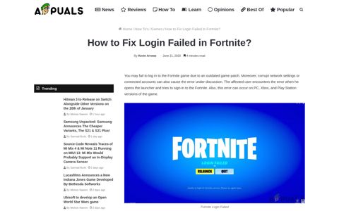 How to Fix Login Failed in Fortnite? - Appuals.com