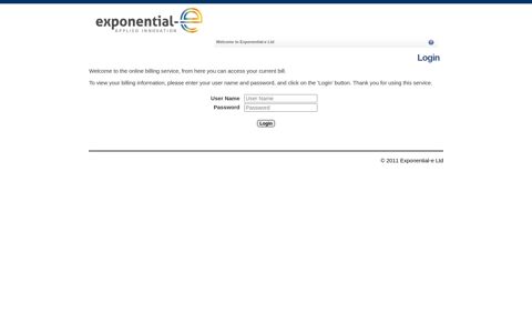 Exponential-e Ltd - WebPortal - Login