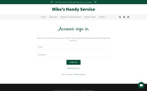 Login | Mike's Handy Service
