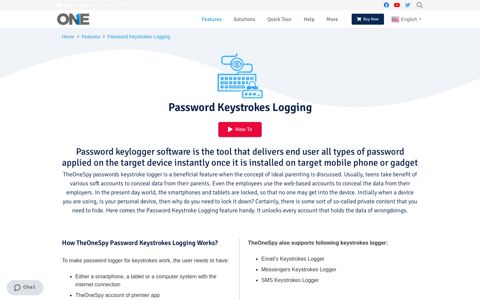Passwords Keystroke Logging | Spy on Passwords - TheOneSpy