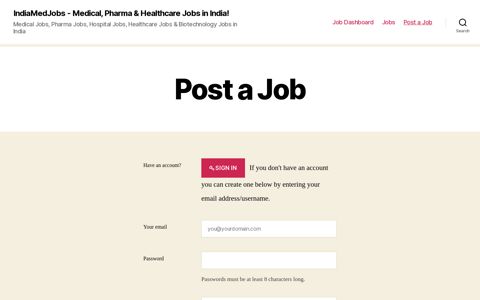 Post a Job – IndiaMedJobs – Medical, Pharma & Healthcare ...