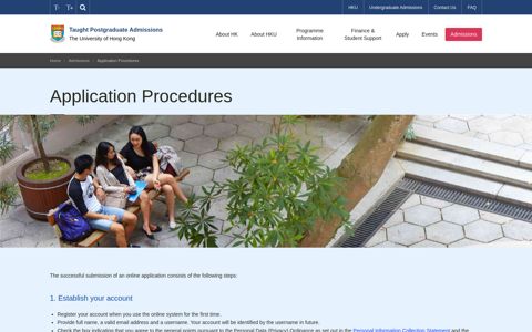 Application Procedures | Taught Postgraduate ... - HKU AAL