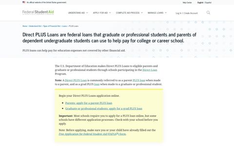 PLUS Loans | Federal Student Aid