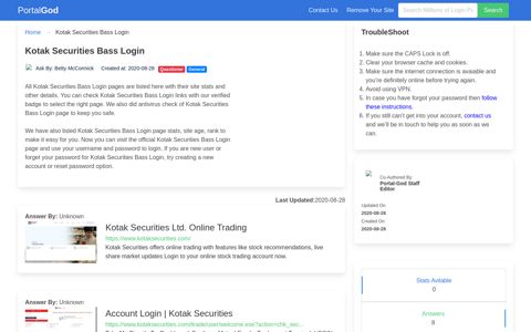 Kotak Securities Bass Login Page - portal-god.com