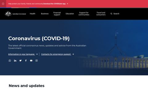Coronavirus (COVID-19) - Official Australian Government ...