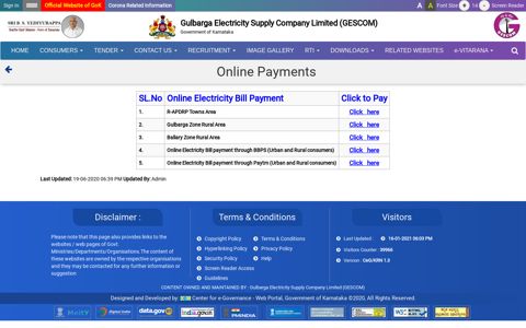 Online Payments - Gulbarga Electricity Supply Company Limited
