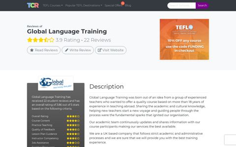 Reviews of Global Language Training | TEFL Course Review