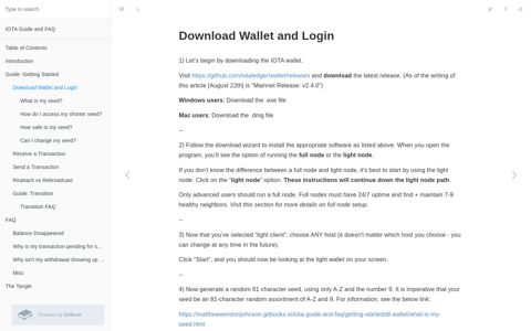 Download Wallet and Login · IOTA Guide and FAQ