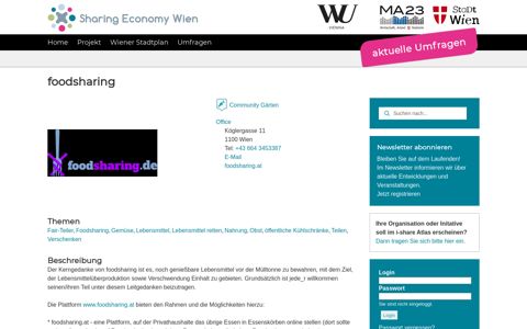 foodsharing Sharing Economy Wien