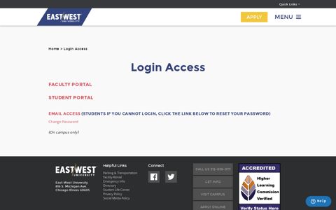 Login Access / East-West University