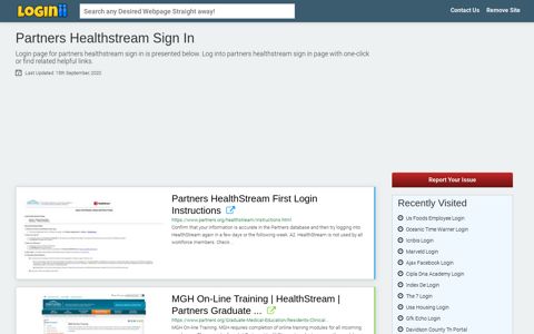 Partners Healthstream Sign In - Loginii.com