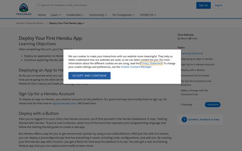 Deploy Your First Heroku App Unit | Salesforce Trailhead