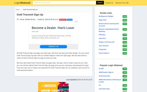Login Gold Transmit Sign Up or Register New Account