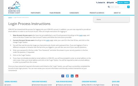 Login Process Instructions | ICMA-RC