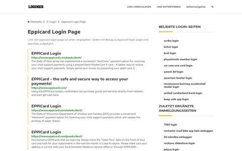 Eppicard Login Page | Allgemeine Informationen zur Anmeldung
