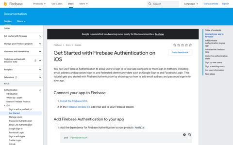Get Started with Firebase Authentication on iOS