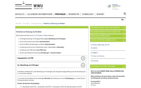 Hinweise zur Nutzung von FlexNow - wiwi.uni-muenster.de