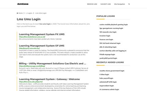 Lms Ums Login ❤️ One Click Access