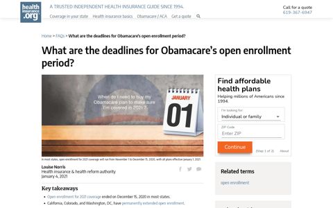 What are the deadlines for Obamacare's open enrollment ...