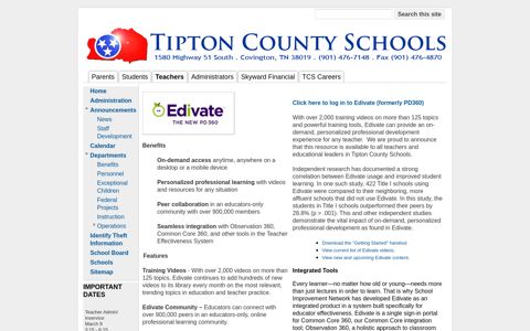 Edivate - Tipton County Schools - Google Sites