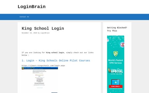 King School Login - King Schools Online Pilot Courses