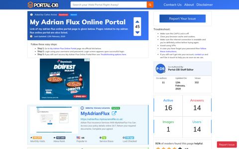 My Adrian Flux Online Portal
