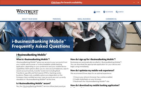 i-BusinessBanking Mobile™ Support | Wintrust Bank, N.A.