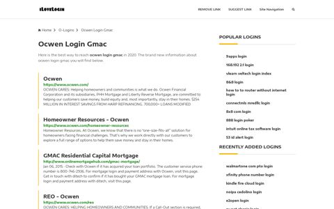 Ocwen Login Gmac ❤️ One Click Access - iLoveLogin
