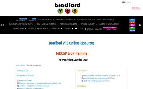 ePortfolio & Log Entries - Bradford VTS