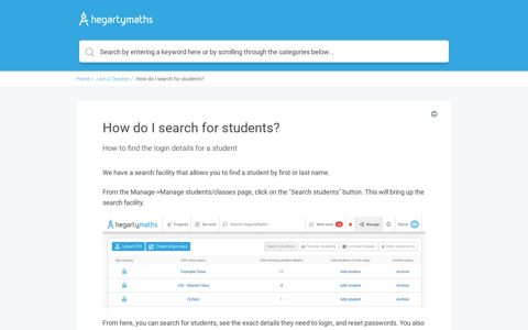How do I search for students? - HegartyMaths Help Pages
